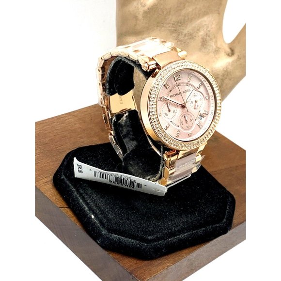 Michael Kors Womens Watch MK5896 Quartz Chronograph 39mm Rose Gold Steel Plastic - Picture 15 of 15